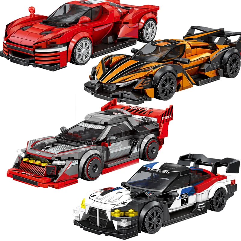 Technical Car City Speed Champion Racing Car Building Blocks Sports Car Garage Carro Rennau Voiture MOC Creative Vehicle Toys