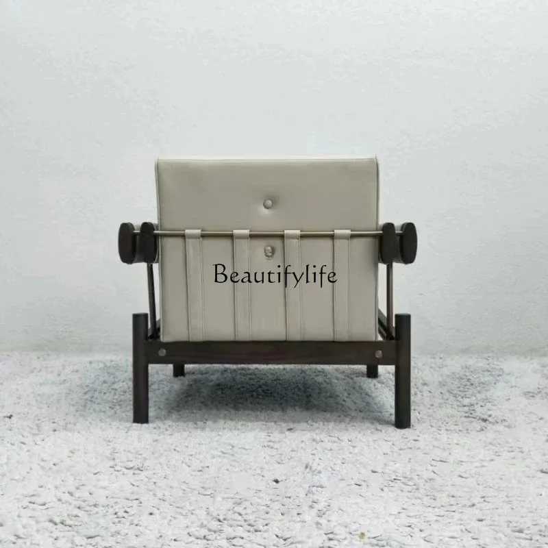 Light luxury special-shaped metal sofa chair solid wood armrest