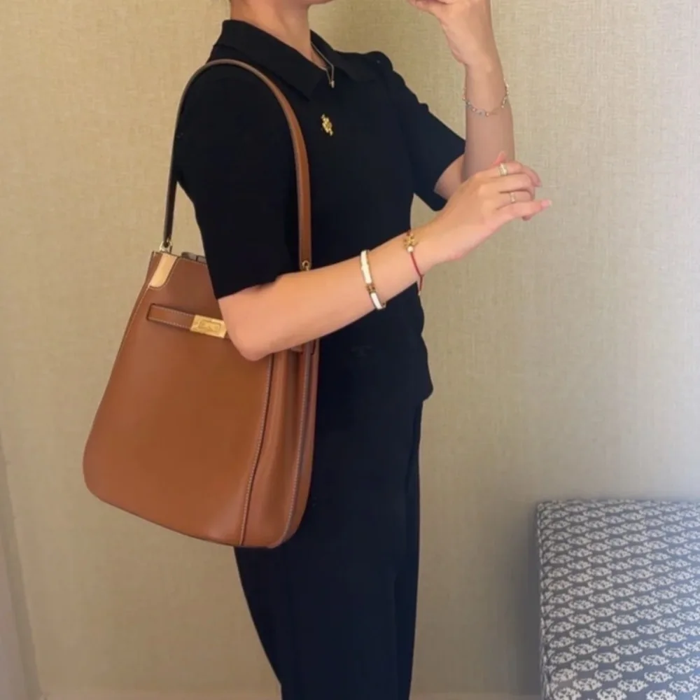 New Bucket Bag Old Money Wind Large Capacity Tote Texture Unique Fashion Bag High Sense Light Luxury Leather Shoulder Armpit - view 5