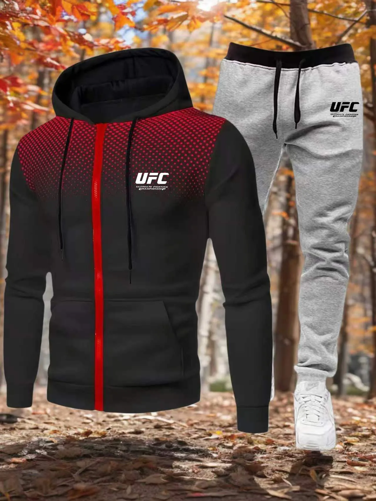 2026 Spring And Autumn Men's Can Am Motorcycle BRP Logo Print Solid Color Zipper Hoodies+Leisure Sweatpants Slim Breathable Sets