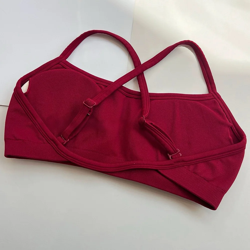 Damen-Sport-BH mit überkreuztem Rücken, stoßfest, gerafft, sexy Gym-Lauf-BH, Sommer-Yoga-Weste, bequeme Outdoor-Fitnesskleidung – Detail 11