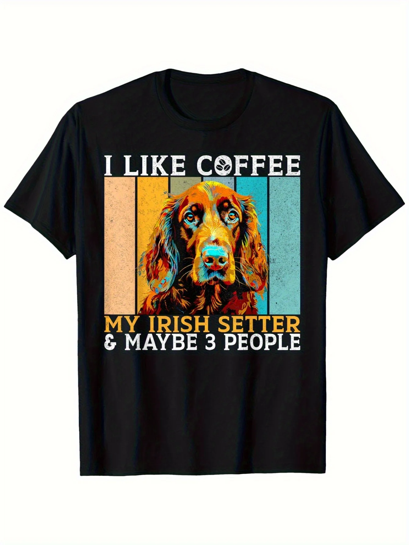I Like The Irish Setter And Possibly a Black T-Shirt for Men with a Round Neck Print, Suitable for Casual Sports, Perfect for We