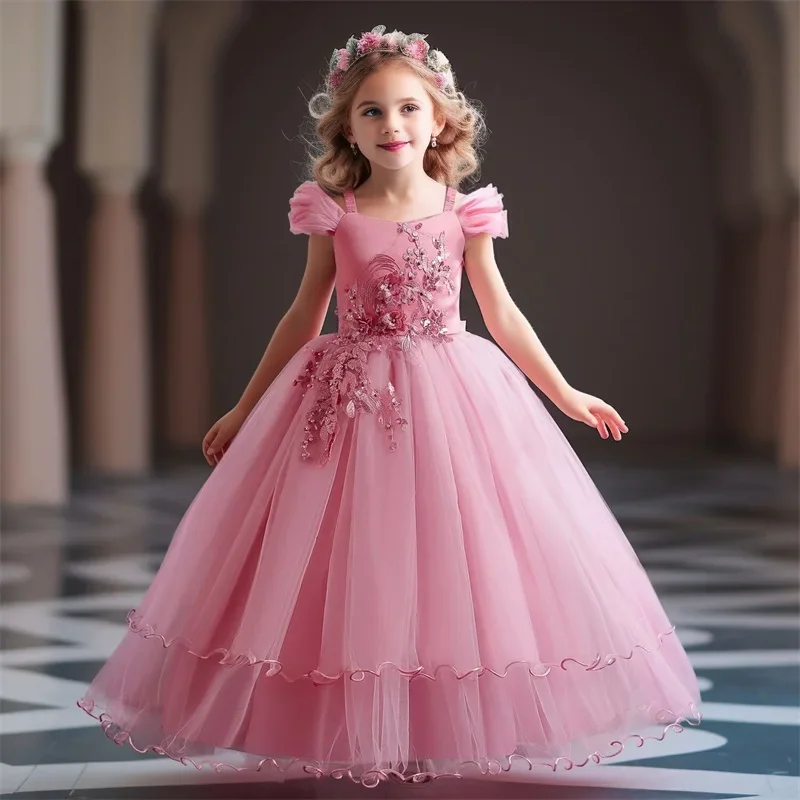 Teens Girls Dress Long Bridesmaid Kids Dresses for Girls Graduation Pageant Princess Dress Wedding Party Vestidos 6 12 14 Years