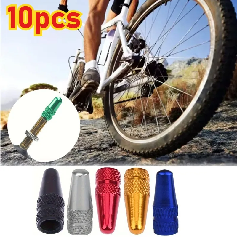 

10pcs Aluminum Alloy Bicycle Tire Prest Valve Cap, MTB Road Bike Covered Protector, Road MTB Dustproof Bike Presta Valve Cap