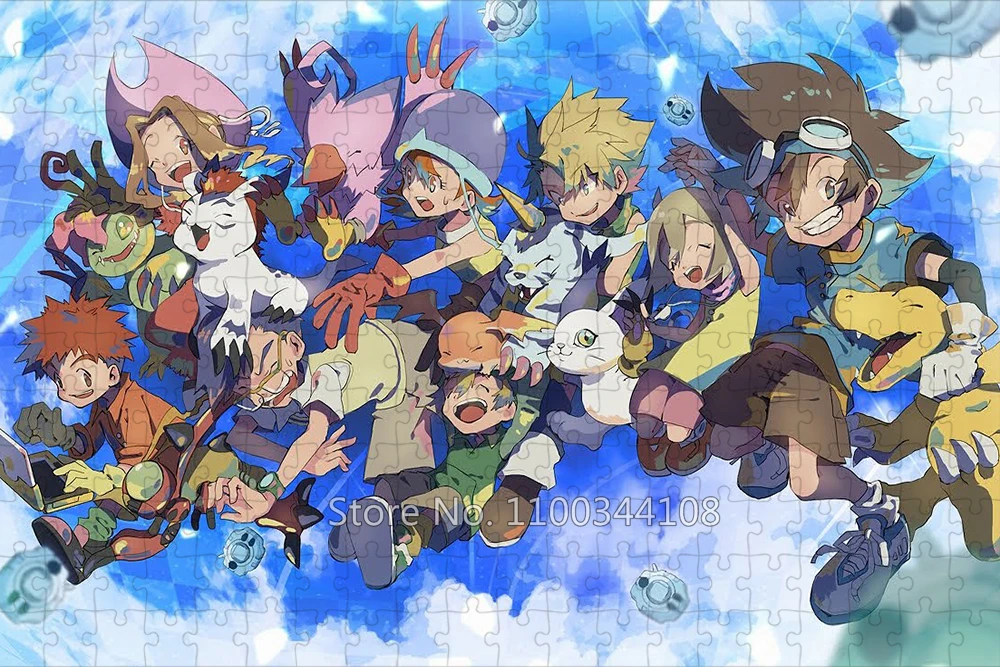 Digimon Adventure Jigsaw Puzzle Classic Anime Digital Monster 300/500/1000 Pieces Wooden Puzzles Children Brain Training Toys