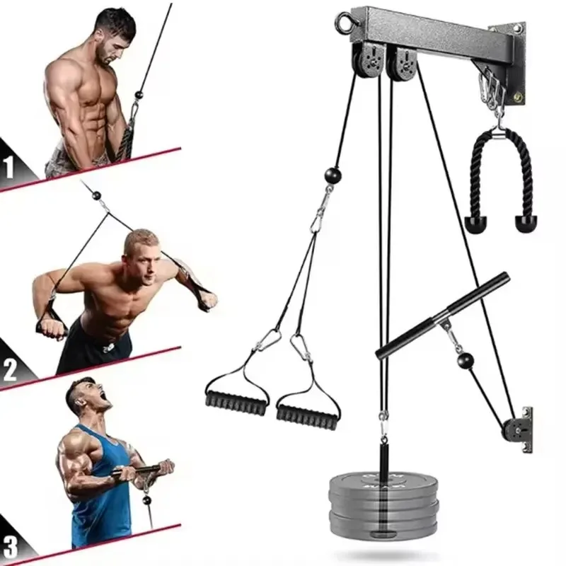 Heavy Duty Adjustable Single Pulley System Cable Weight Lifting Rod Multifunctional Household Equipment