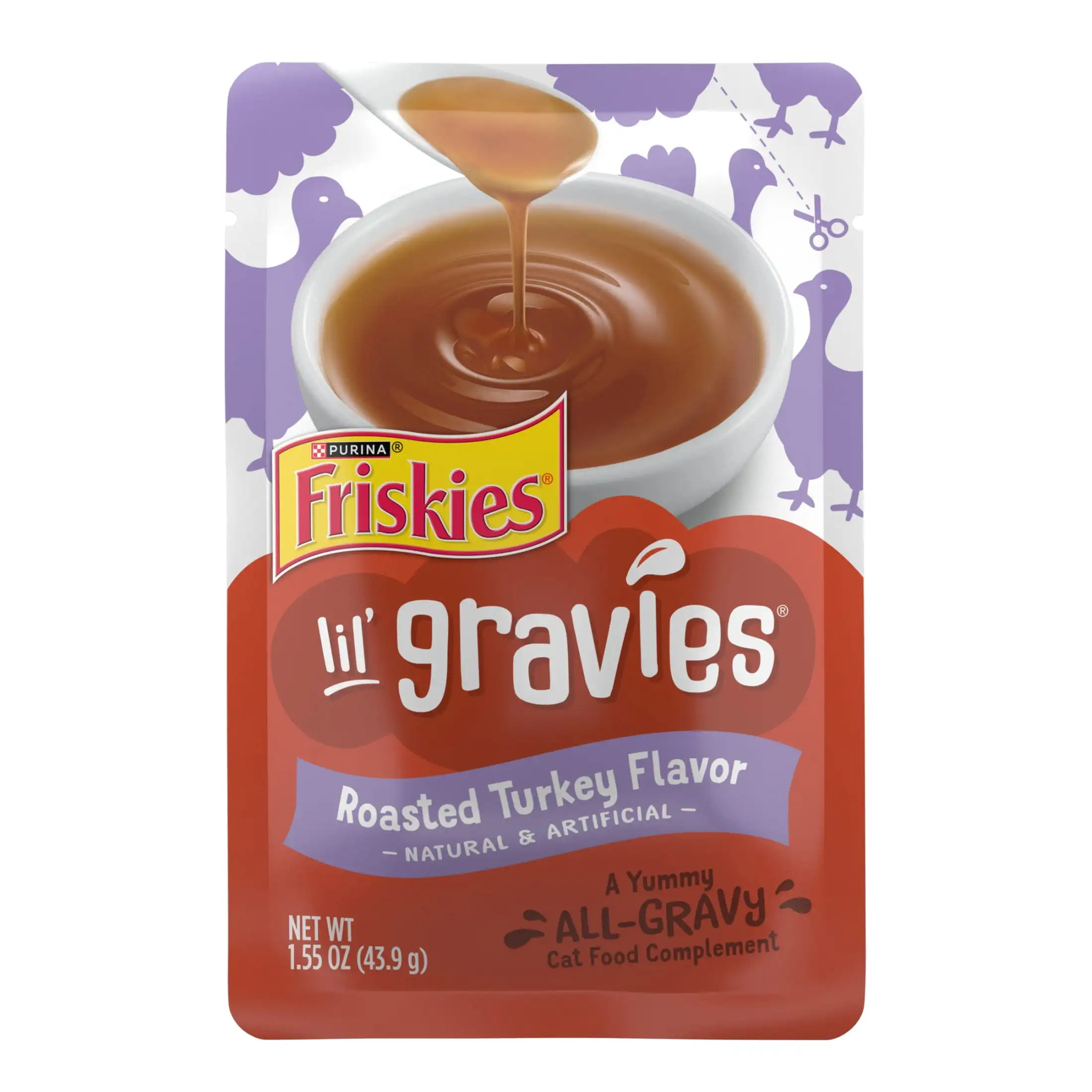 

Purina Lil Gravies, Roasted Turkey Flavor Gravy, Wet Cat Food, 1.55 oz. Pouch (16 Pack)