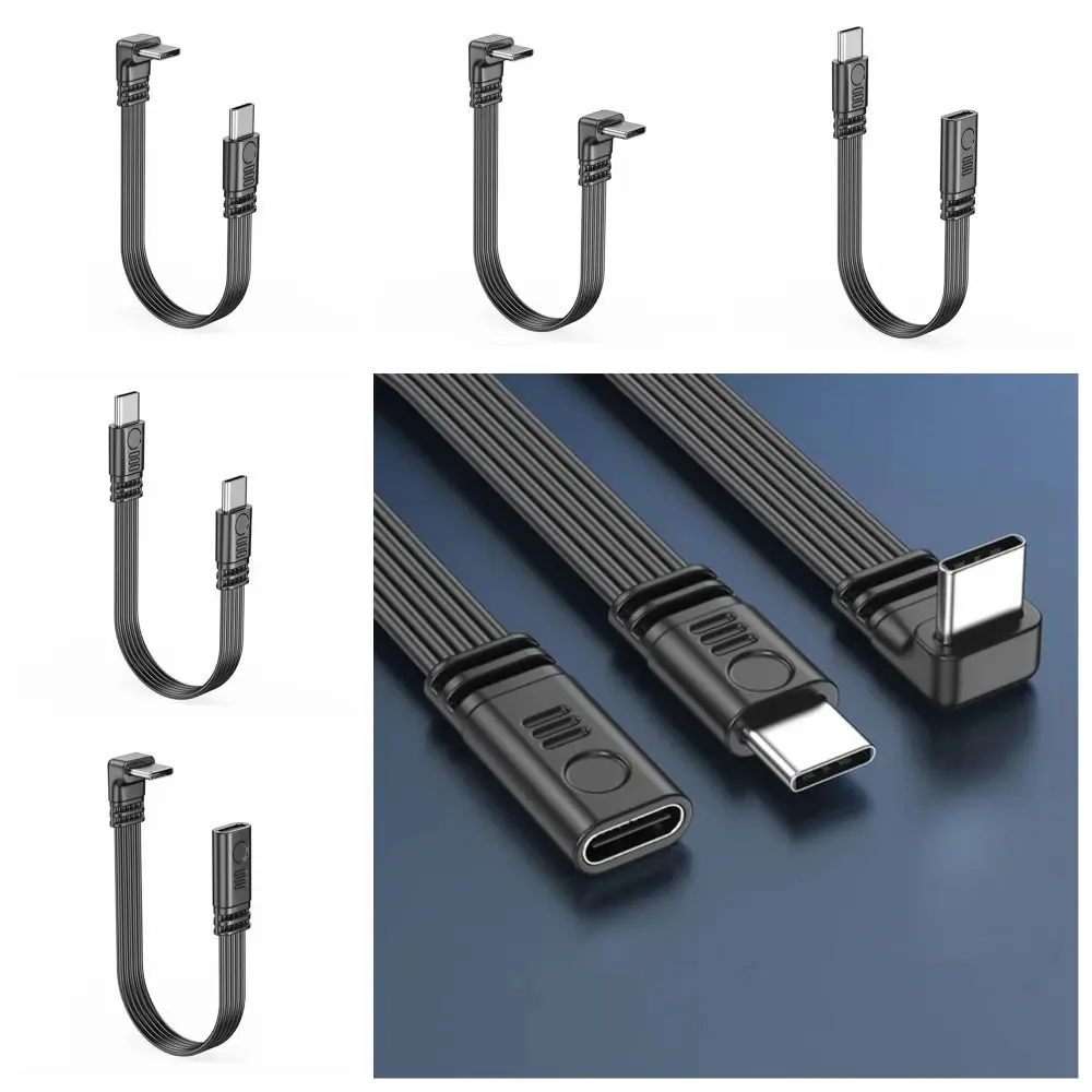 Type C to Type C USB C Extension Cable 480Mbps 90 Degree Type C Extended Data Line L-shape Head Durable Head