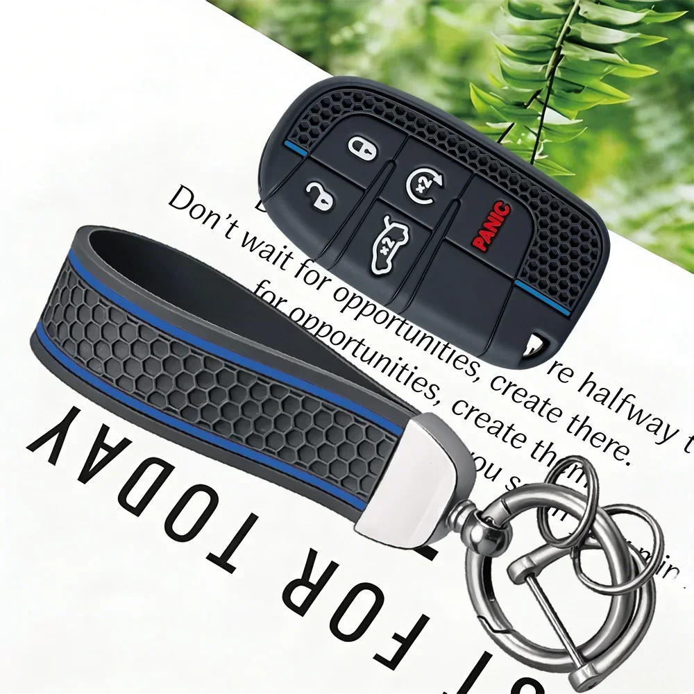 Silicone Car Key Case Cover for Jeep Renegade Compass Grand Cherokee for Chrysler Wrangler for Dodge Challenger Journey Charger