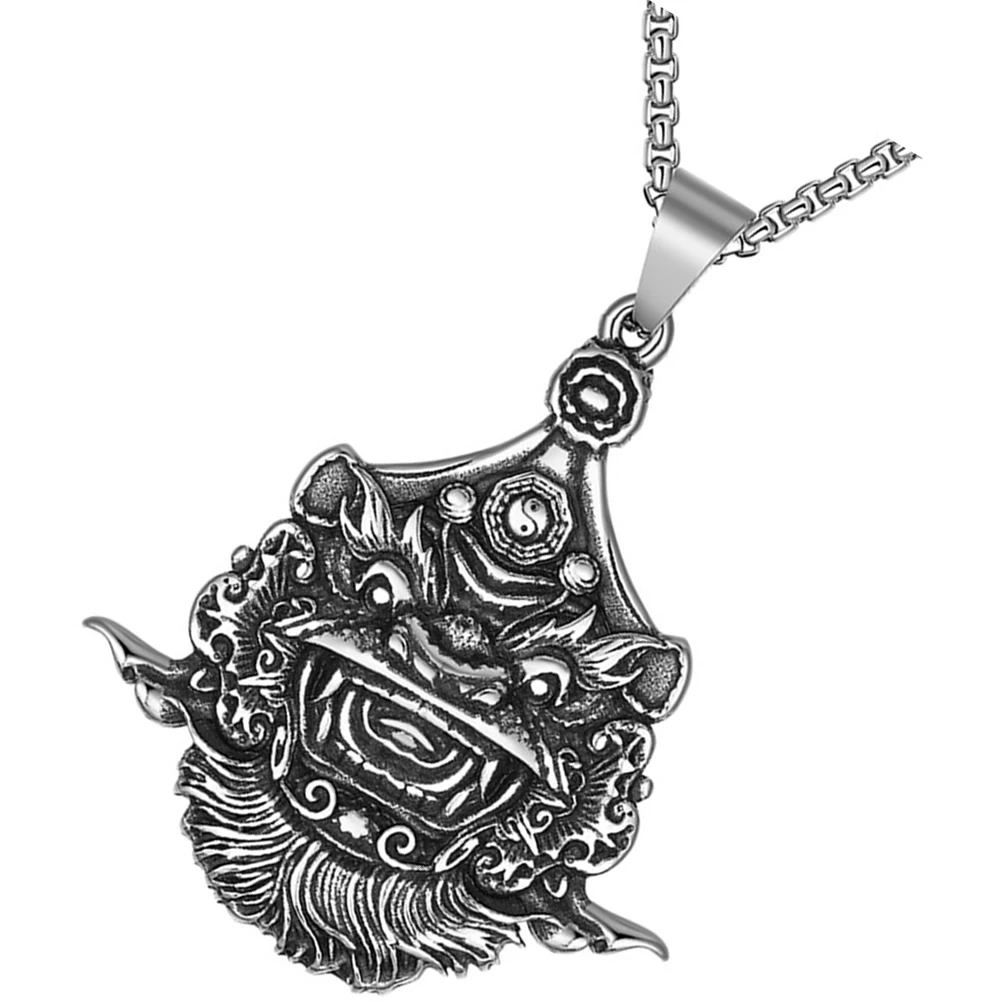 

Titanium Steel Necklace Lion Pendant Choker for Women Men Fashion Sweater Chain Sturdy Material Non Rust Break Easy Wear