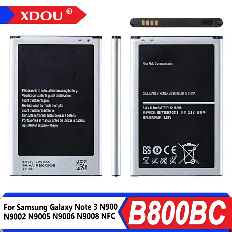 

Brand New B800BE B800BC B800BU Battery For Samsung Galaxy Note 3 N900 N9002 N9005 N9006 N9008 Replacement Battery with NFC
