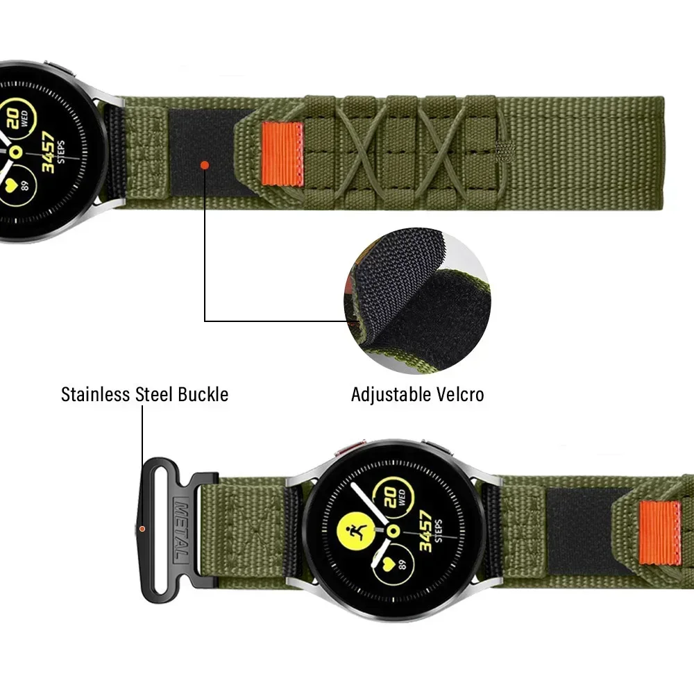 Nylon Strap for Samsung Galaxy Watch 22mm 20mm 7 6 5 4 40 44mm 6 4 Classic 43 47mm 42 46mm band for Huawei Watch GT4 3 4Pro Band image 2