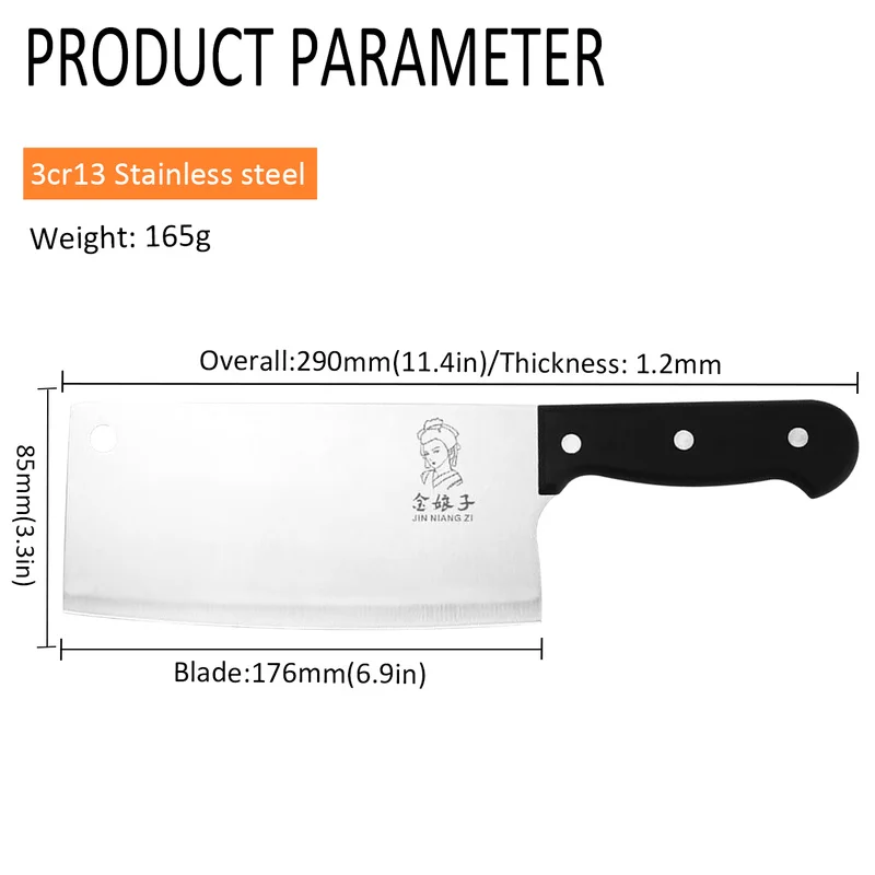 Kitchen Chef Knife Stainless Steel Meat Fish Vegetables Slicer Chopping Professional Chinese Butcher Cleaver