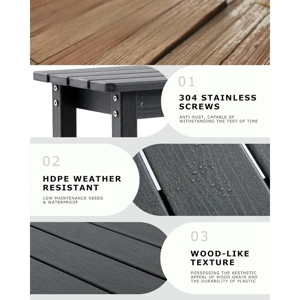 مجموعة مكونة من 3 قطع من طاولات وكراسي البار العالي في الهواء الطلق، بما في ذلك طاولة وكراسي الشرفة العالية، وبار الشرفة الصغيرة في الهواء الطلق