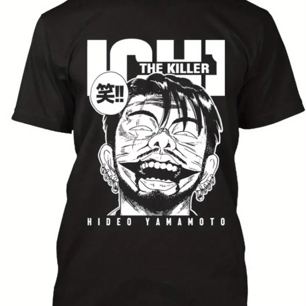 Men'S Ichi The Killer Anime Manga Graphic T-Shirt Japanese Manga Tee with Ichi'S Iconic Face and The Killer Slogan