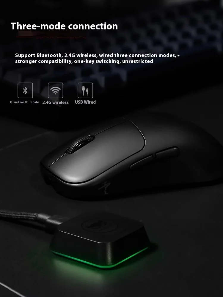 Imagem -05 - Wizowl-mouse sem Fio Ogm Cloud Mode Ergonômico Acessórios de Computador Bluetooth E-sports Jogos Escritório Presente Personalizado