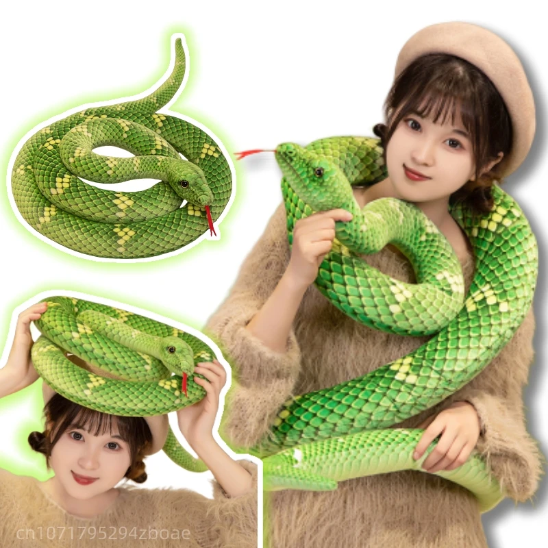 70-280cm Lifelike Colorful Pattern Water Boa Python Water Snake Plush Doll Reptile Snake Plush Toy Home Lawn Decor Gift For Boys