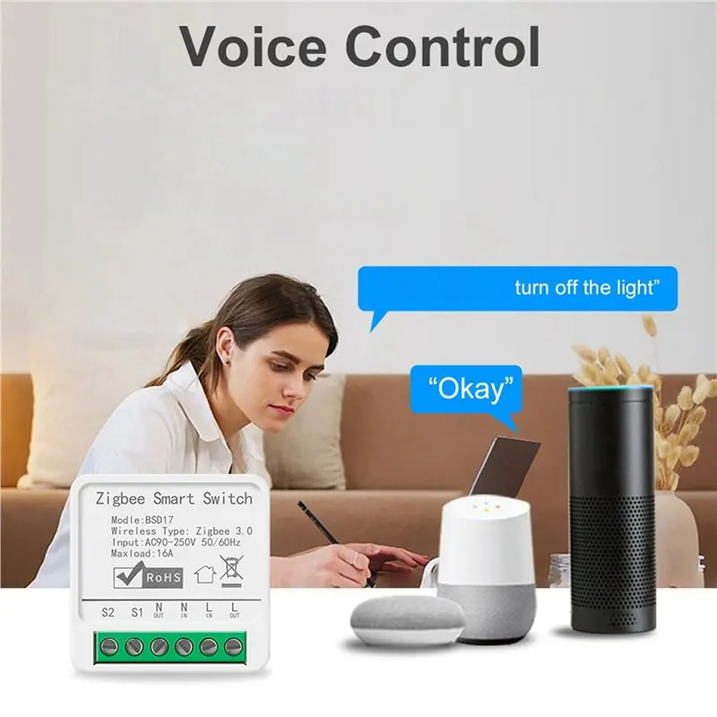 【قيمة المال】4X Tuya Tuya 16A مفتاح ذكي زيجبي كاسيت تبديل التطبيق الهاتف المحمول توقيت الصوت عن بعد اليكسا #2