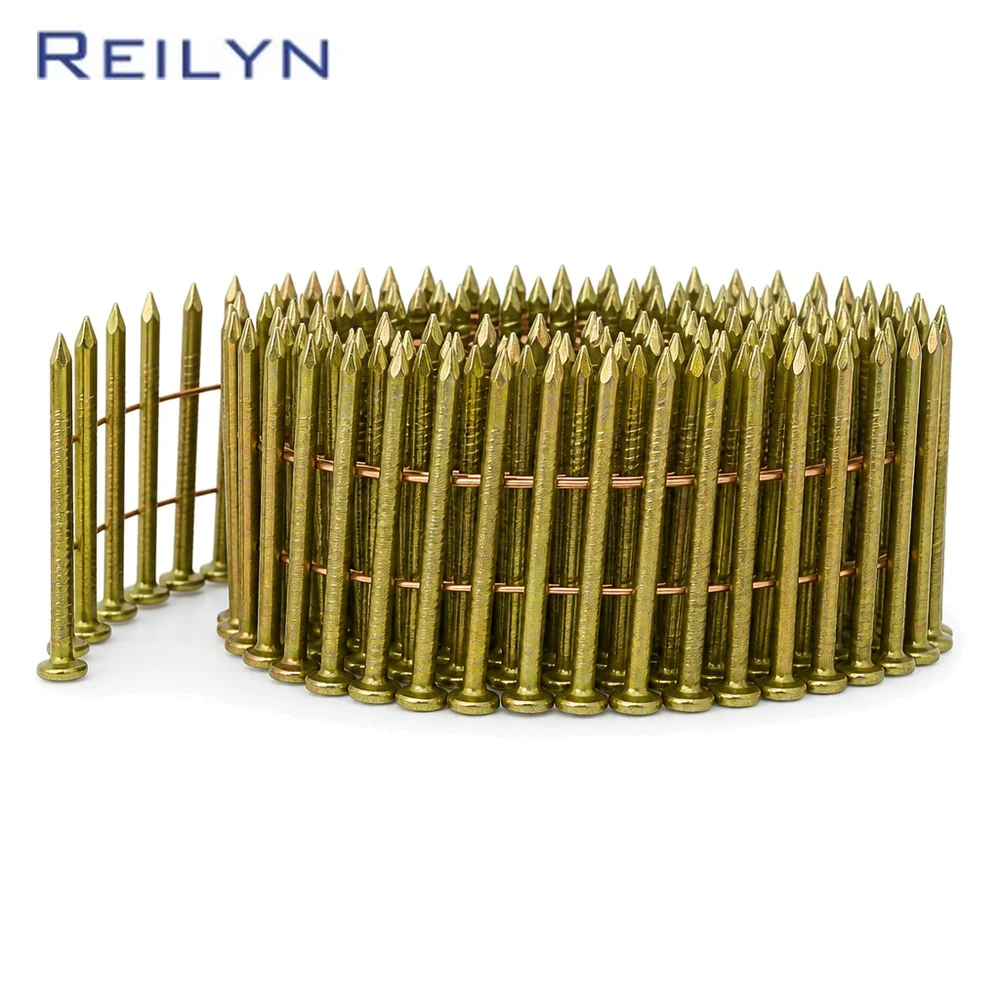 Reilyn 240Pcs Coil Nails 25mm 32mm for CRN45 Pneumatic Nailer Wooden Pallets Wire Coil Roofing Nails Construction DIY