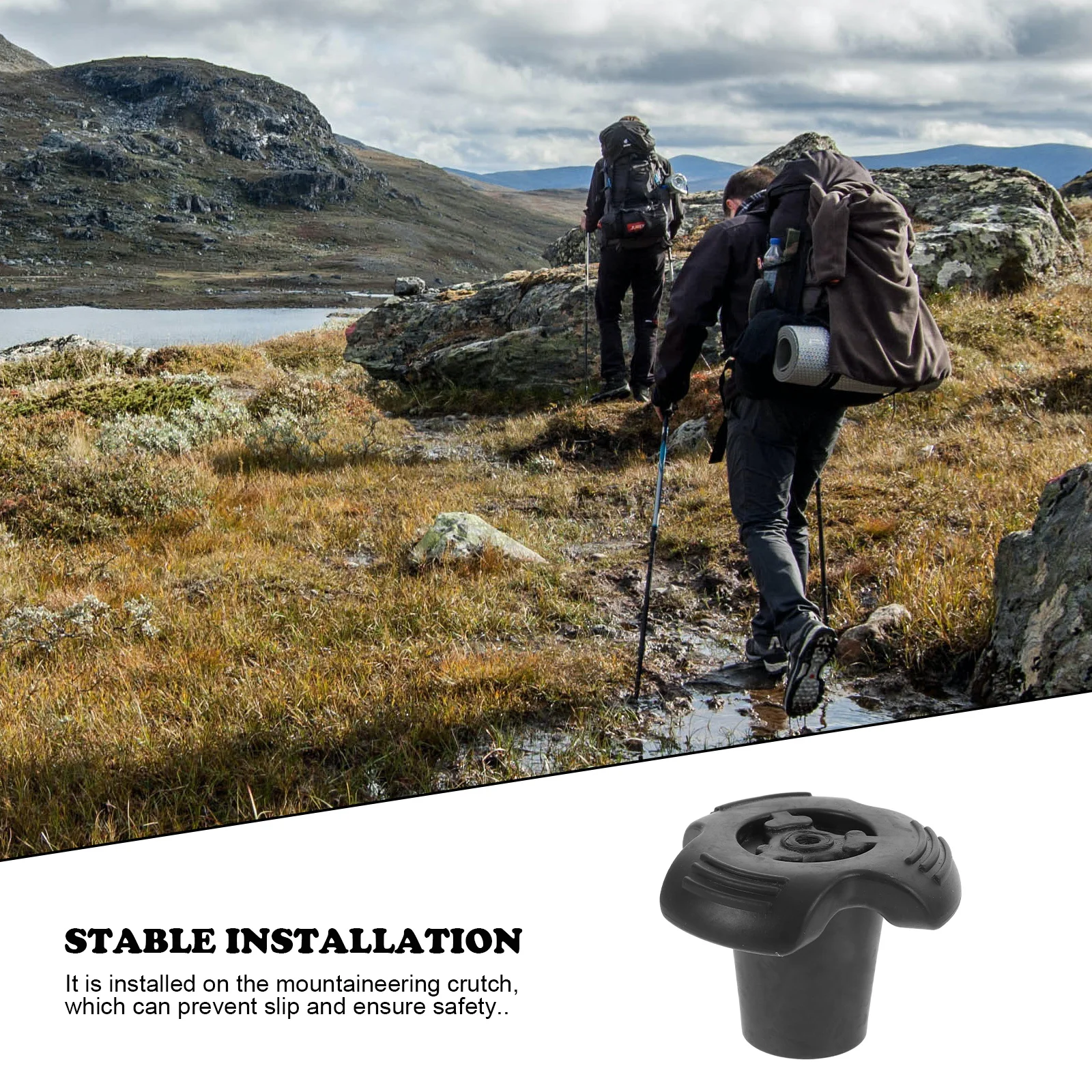 

4Pcs Crutch Anti-Skid Leg Cover Rubber Metal Crutch Stick Feet Protector Walker Leg Mat for Safety Crutches Support Pad