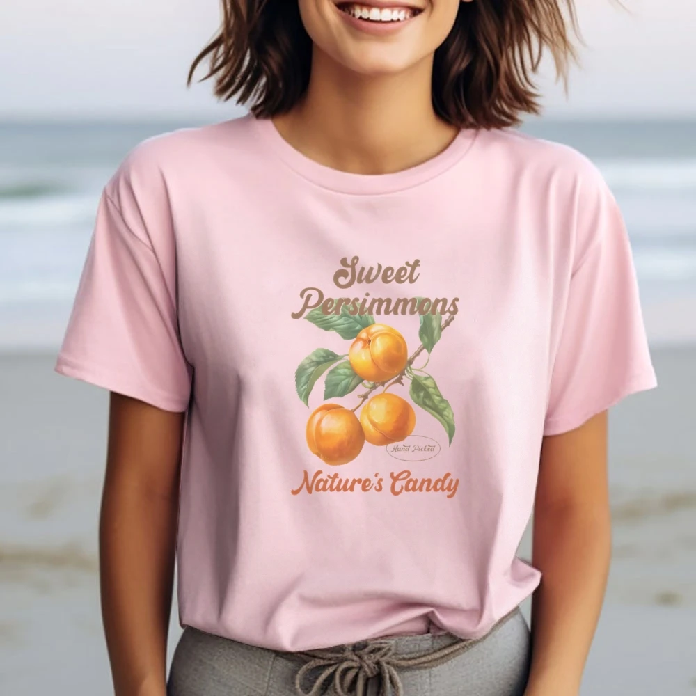 

Women's Graphic T-Shirt Cotton Y2K Top Casual Comfort Fit Tee Streetwear Fashion Daily Outfit Soft Breathable Sweet Peaches Airy
