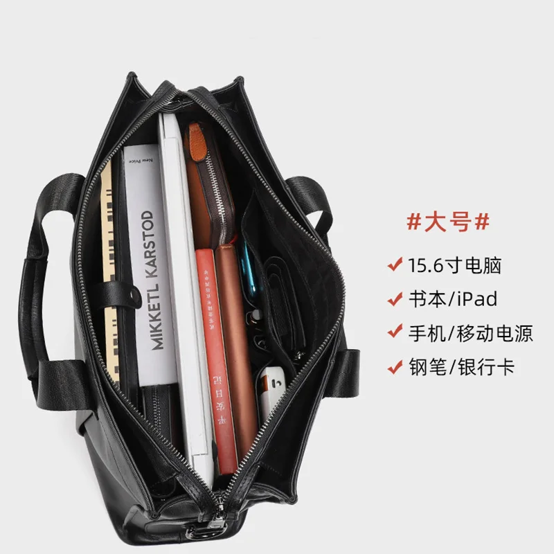 NZPJ Business Leder herren Handtasche Top Schicht Rindsleder Aktentasche Casual Schulter Messenger Tasche Geeignet für 14 Zoll Laptop – Detail 20