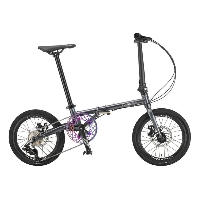 

16 inch foldable bicycle with 9-speed variable speed disc brake, chrome molybdenum steel ultra lightweight portable bicycles