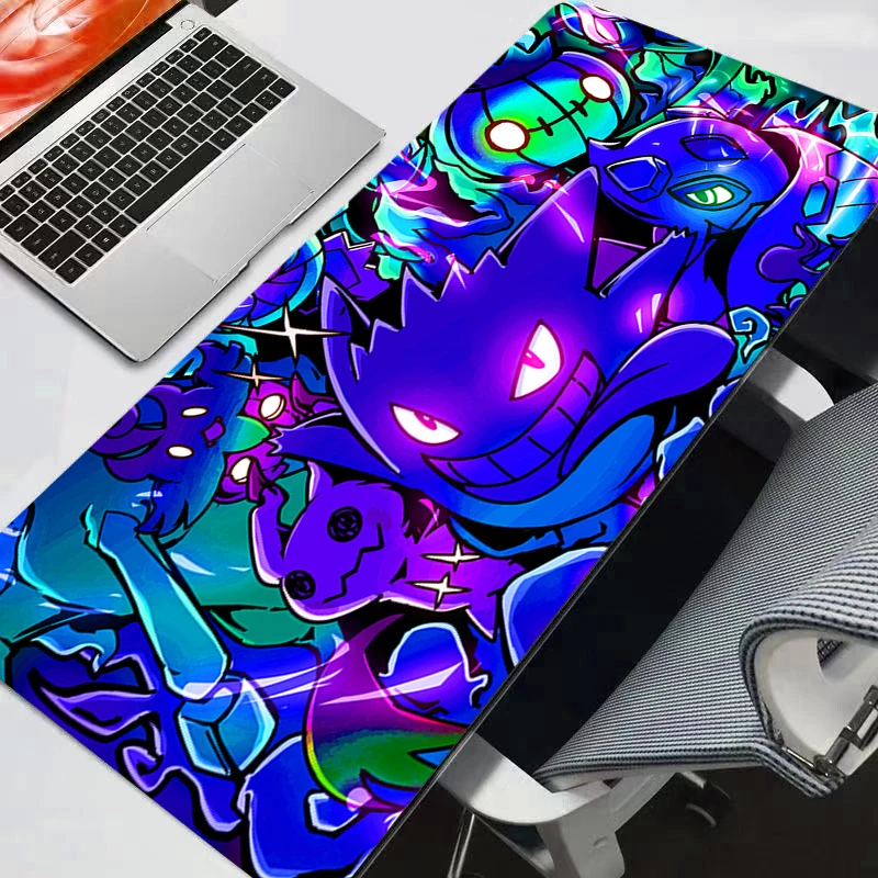 Pokemon Pikachu Gengar Mouse Pad Large Gamer XXL Keyboard Desk Mouse Mat Carpet rug Rubber Tapis Souris Gaming Popular Mousepad