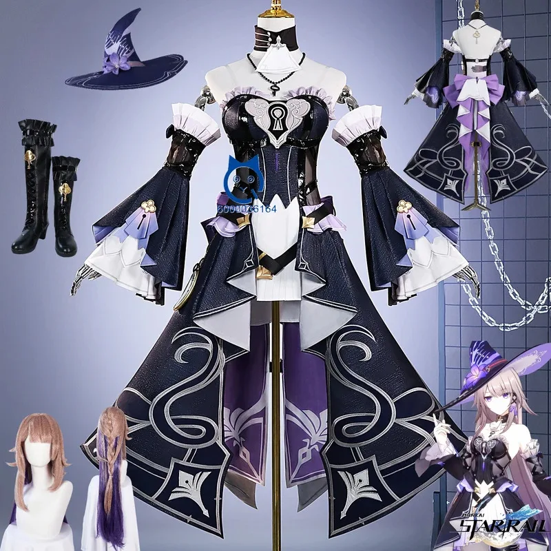

Game Honkai: Star Rail The Herta Cosplay Costume Fashion Anime Fashion Dress Wig Shoes Set for Women Role Play Comic Con Suit
