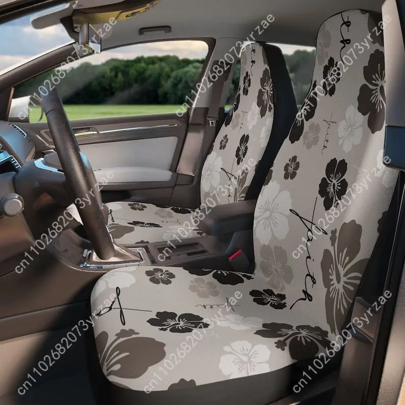 

Hibiscus Flower Car Seat Covers Universal Environmentally Friendly Interior Decorations Comfortable Breathable Car Seat Covers