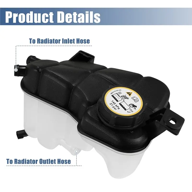 Tanque de depósito de refrigerante LR004080 para Land Rover LR2 2008-2012 botella de expansión de desbordamiento de radiador con tapa