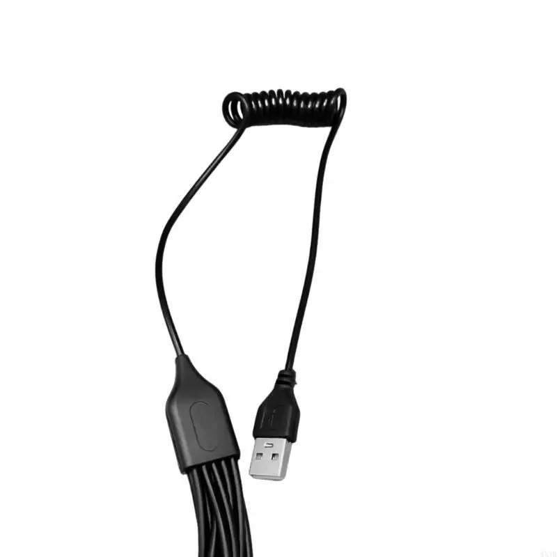 54cm Long 10 in 1 USB Charging Cord Sync Cable for Phones Fan Multiple Devices