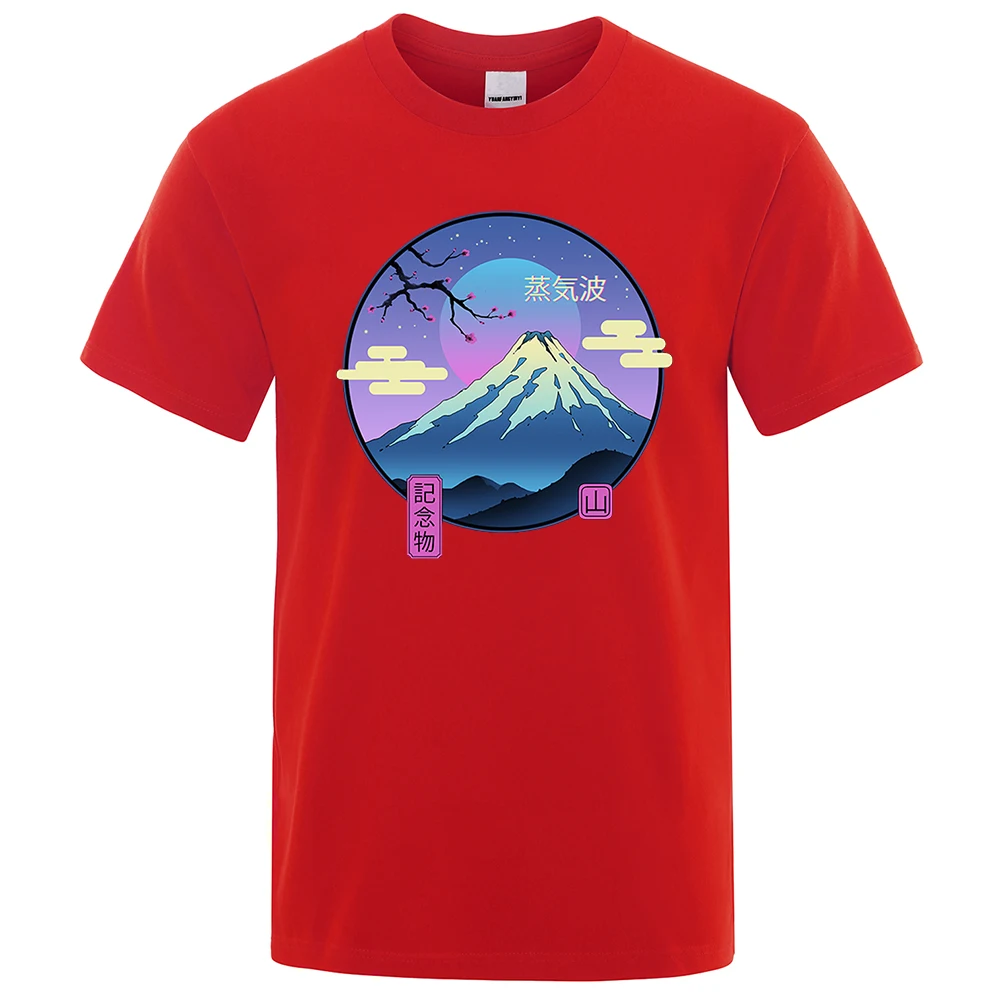 Moonlight Memorial On Mount Fuji Male T-Shirts Hip Hop Cotton Shirt Brand O-Neck Short Sleeve Breathable Oversize Loose Tops