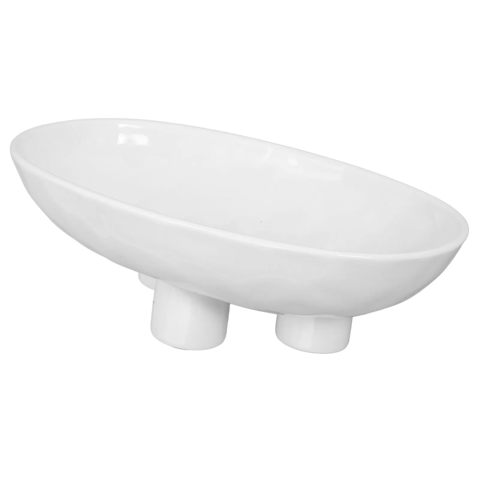 3-Legged Ceramic Fruit Bowl Modern Minimalist Kitchen Counter Centerpiece Farmhouse Decor Serving Bowl for Oranges