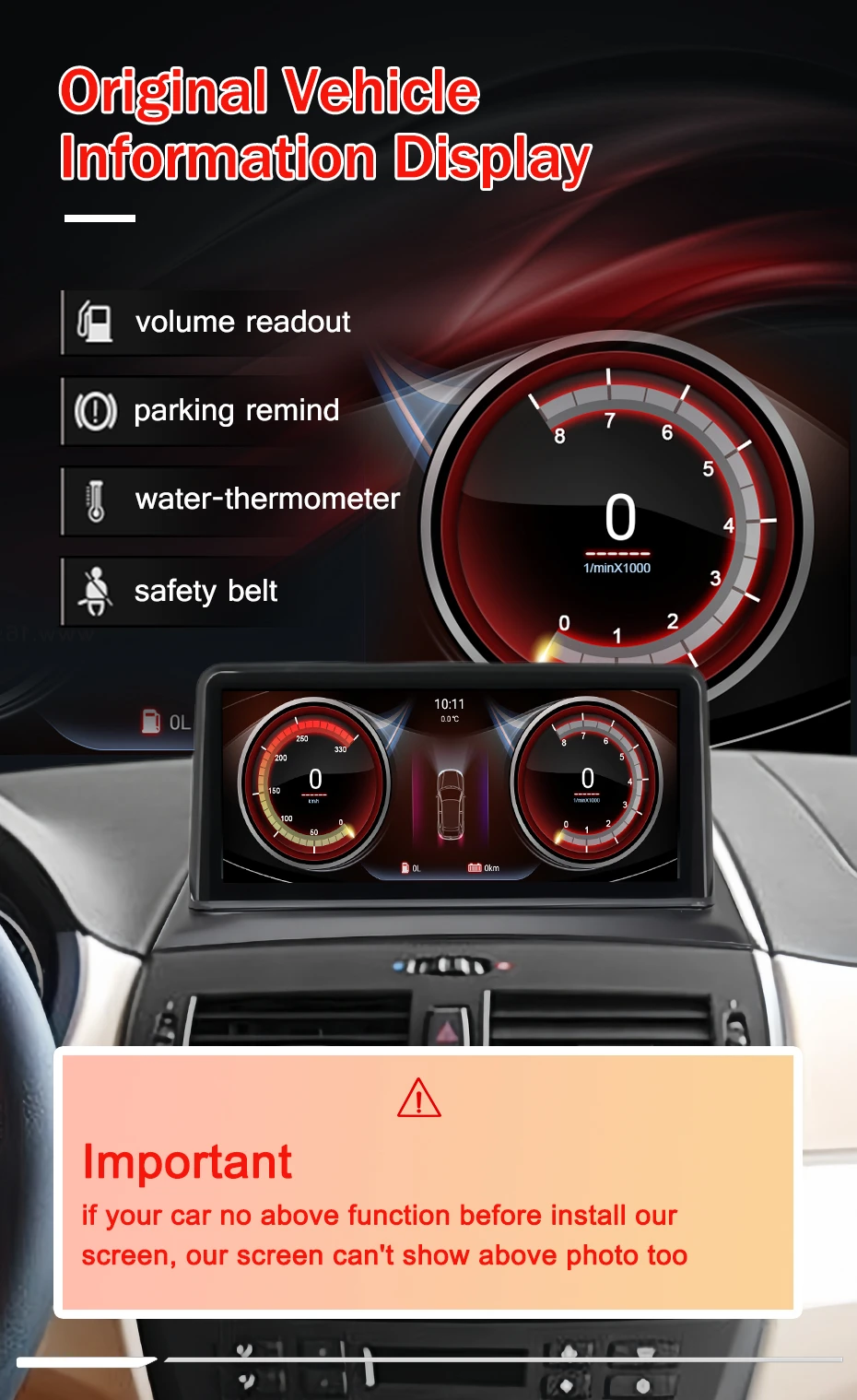 10,25 "Android 15 Auto Auto Radio Bildschirm Multimedia-player Für BMW X3 E83 2004-2009 drahtlose CarPlay Bluetooth Navigation 2 DIN – Detail 18