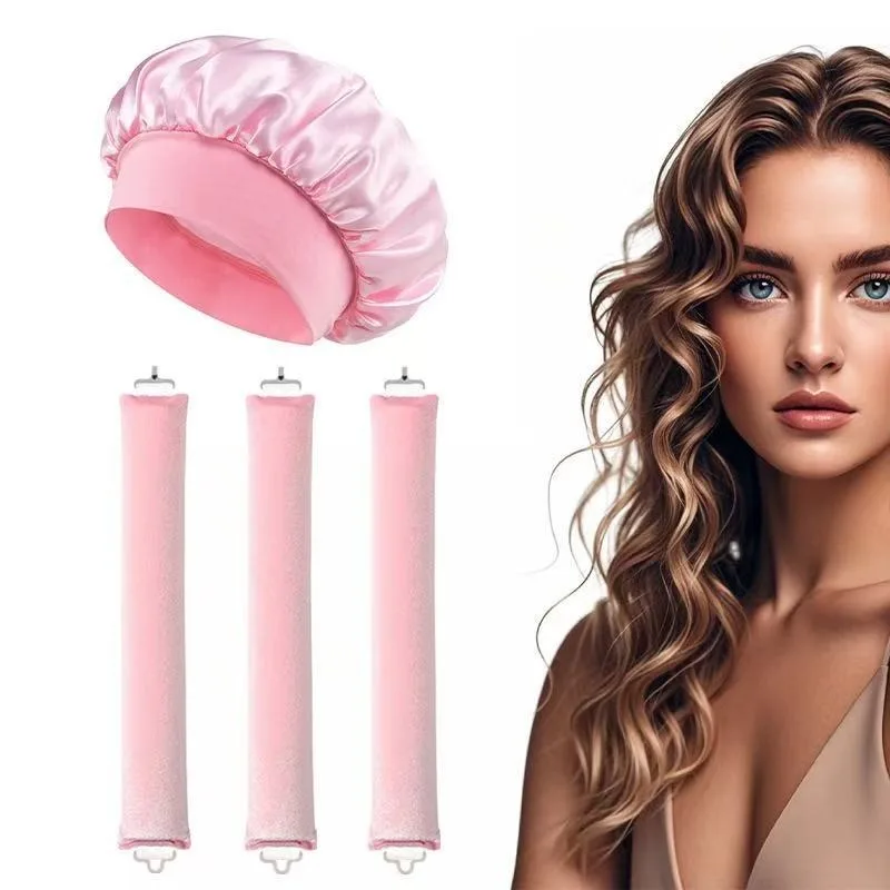 Heatless Curling Rod Headband Soft Hair Curler No Heat Hair Rollers Lazy Curls Sleeping Flexi Rods with Bonnet Styling Tools
