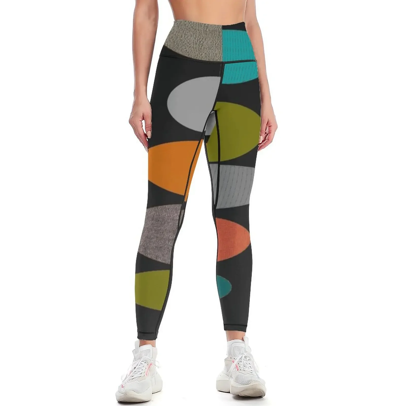 

Mid-Century Modern Ovals Leggings legging push up harem pants Leginsy push up Sweatpants Womens Leggings