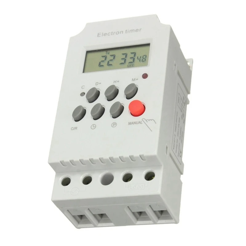 Interruptor de Control de tiempo de microordenador de Riel Din, temporizador de Control de tiempo, AC220V, 25A, temporizador DIGITAL, relé de Control, KG316T-II, 2 uds.