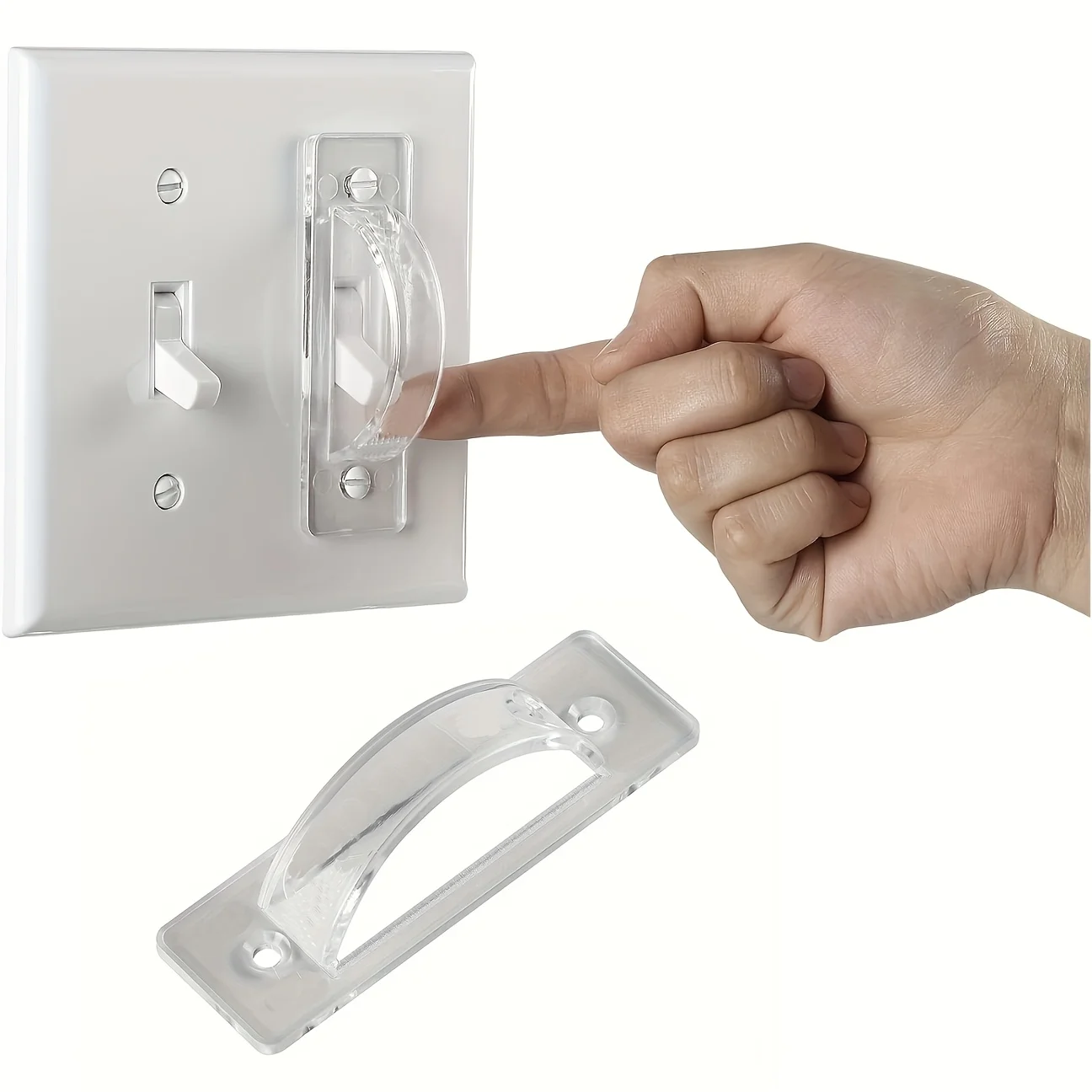 4pcs Light Switch Cover Shield, Transparent, Easy to Snap On, Durable Plastic Material, No Battery or Power Required