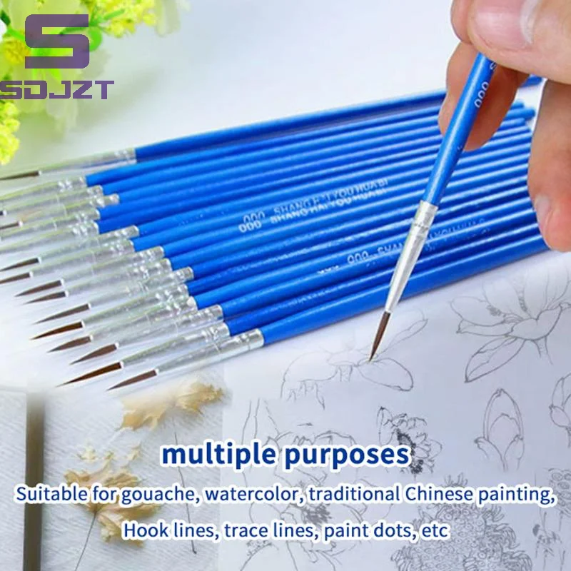 New.20Pcs For Painting Brushes For Artistic Multifunction Hook Line Pen Nylon Hair Paint Brush Pointed Paint Oil Painting Brush
