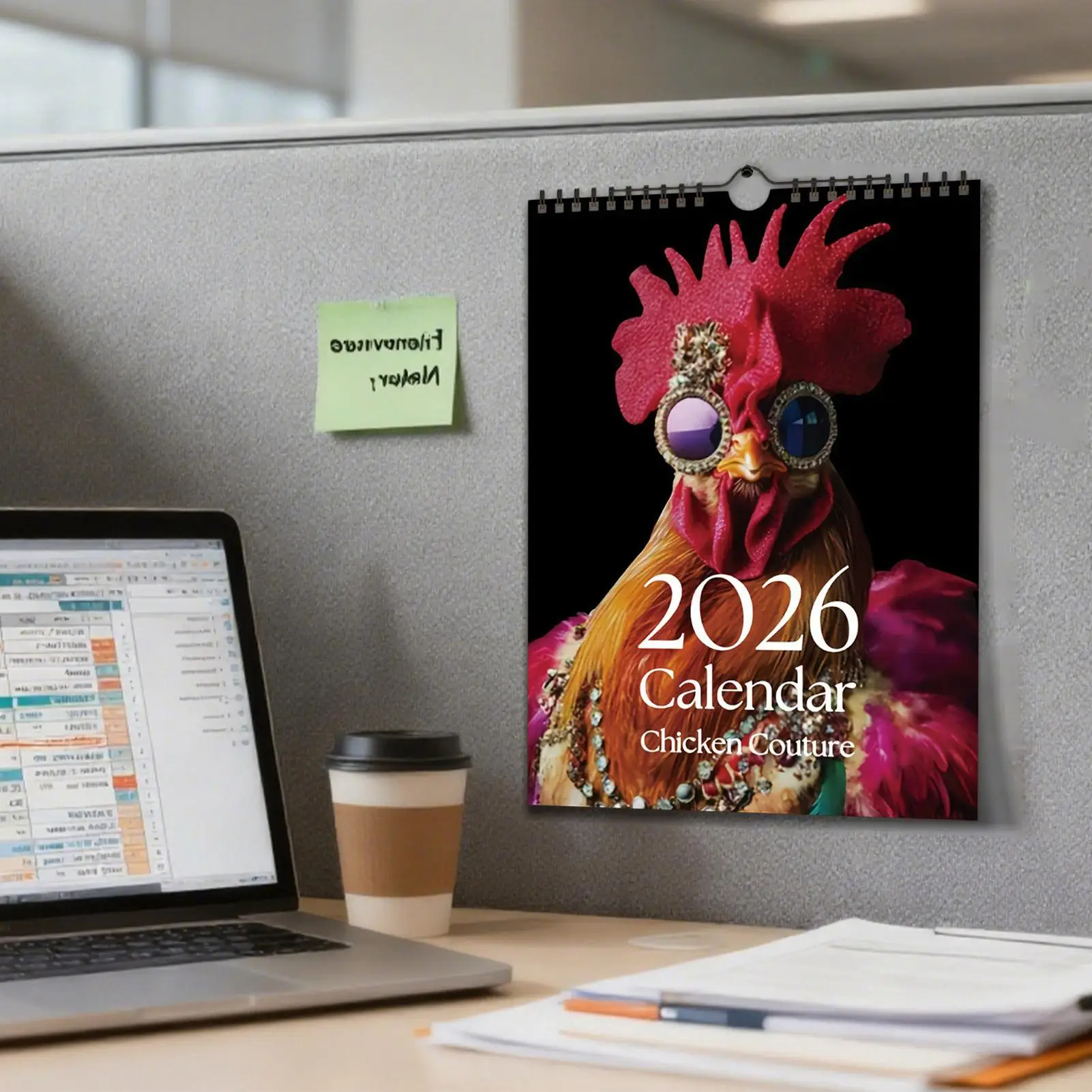 2026 Wall Calendar Humorous Rooster Pictures, 12 Months Monthly Plan, Perfect Gift For Birthday, Christmas