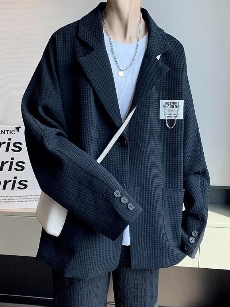 Oversize Short Plus Big Size Man Suits and Blazers Coats Jacket for Men Black Cropped Fashion 2024 Classic High Quality Summer