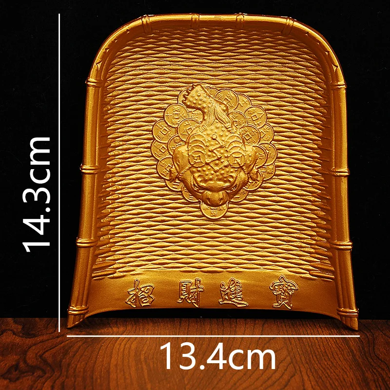 

Golden Rice Sieve Five Grains Harvest Metal Craft Ornament Housewarming Living Room Decoration Wholesale Brass Dustpan