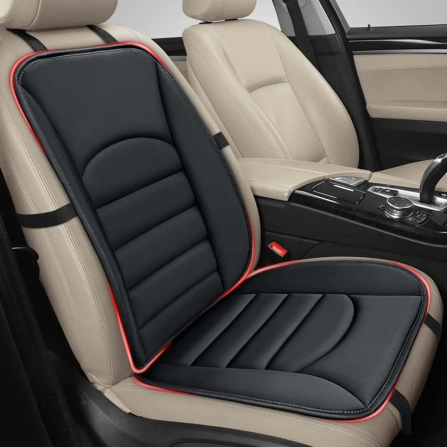 Ergonomic Car Seat Cushion with Memory Foam & Back Support, Non-Slip Driving Pad for Office & Wheelchair