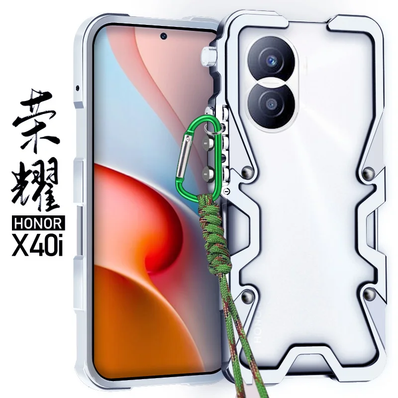 Zimon الفاخرة درع معدن الألومنيوم الهاتف الوفير ل الشرف X70i X60 X60I X50 X50I X40 X40I X30 X9C X9B X9A X8C X8A GT pro Plusبرو غطاء الميكانيكية بحتة اليدوية الجمجمة #2