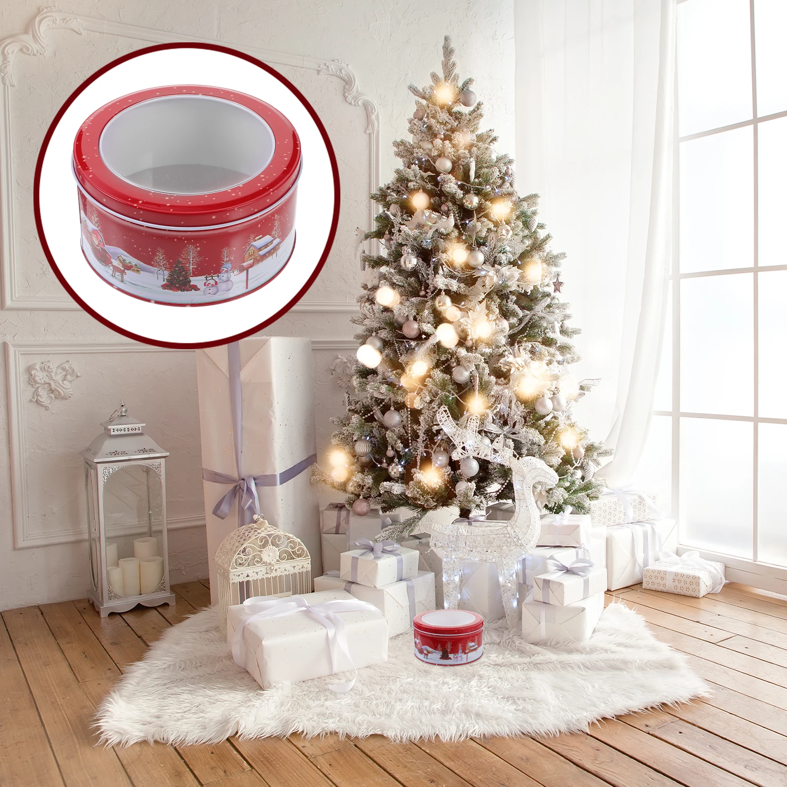 

Candy Box Sturdy Tin Christmas Cookie Storage Containers Tinplate Safe Holiday Tins Baked Goods Iron Biscuits Unique
