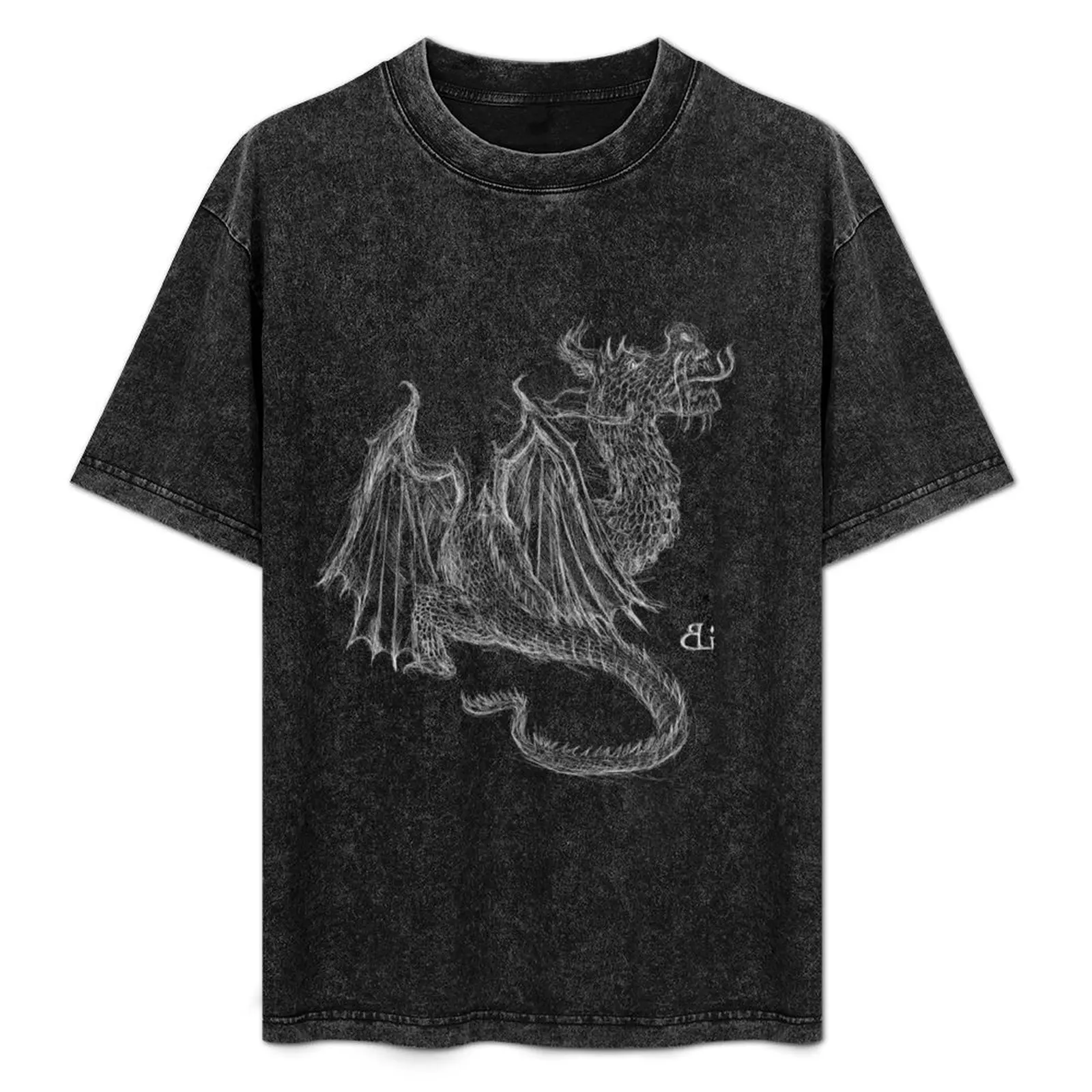 

A white dragon T-Shirt graphic tee shirt quick-drying graphic t shirt vintage tee shirts for men