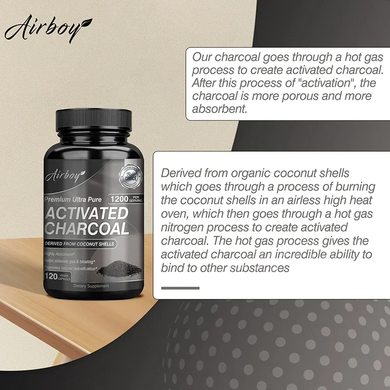 

Активированный уголь — помогает облегчить газу, разветвление, детоксикацию и кишечника, пищеварительная добавка.