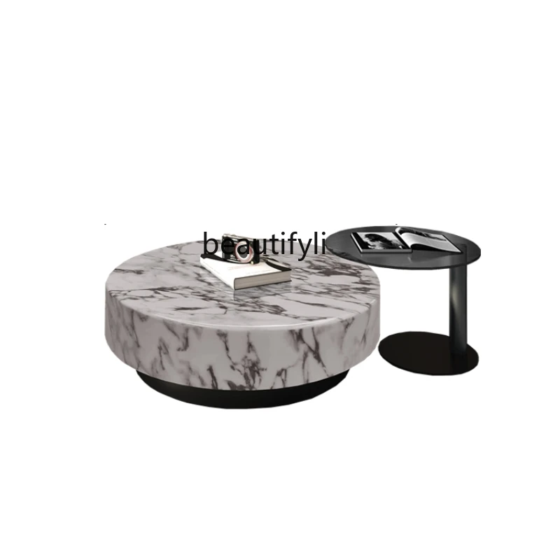 

Custom Modern Minimalist round Marble Coffee Table Living Room Home Lexi Designer High Fashion Small Apartment furniture