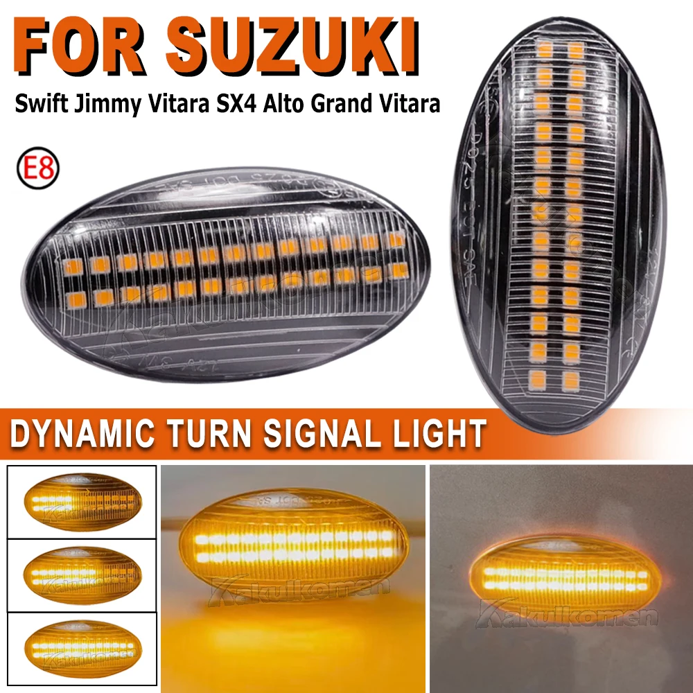 LED Dynamic Turn Signal Side Marker Light For Suzuki Grand Vitara Vtarai Jimny Swift SX4 S-Cross APV Arena XL7 Alto Fiat Sedici